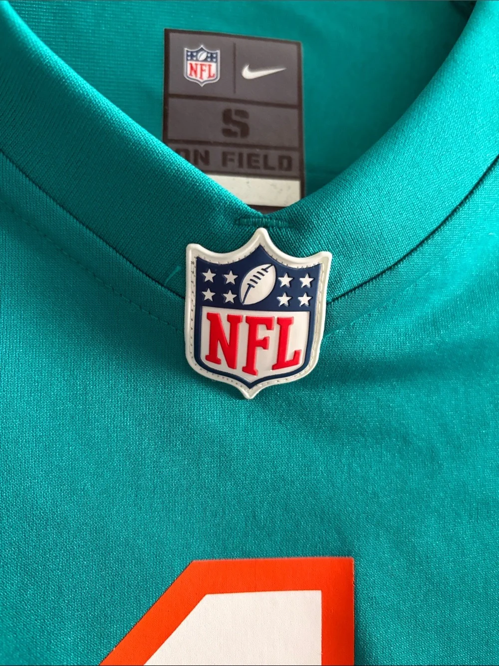 Nike Miami Dolphins Tua Teal Football Jersey with White & Orange Accents
